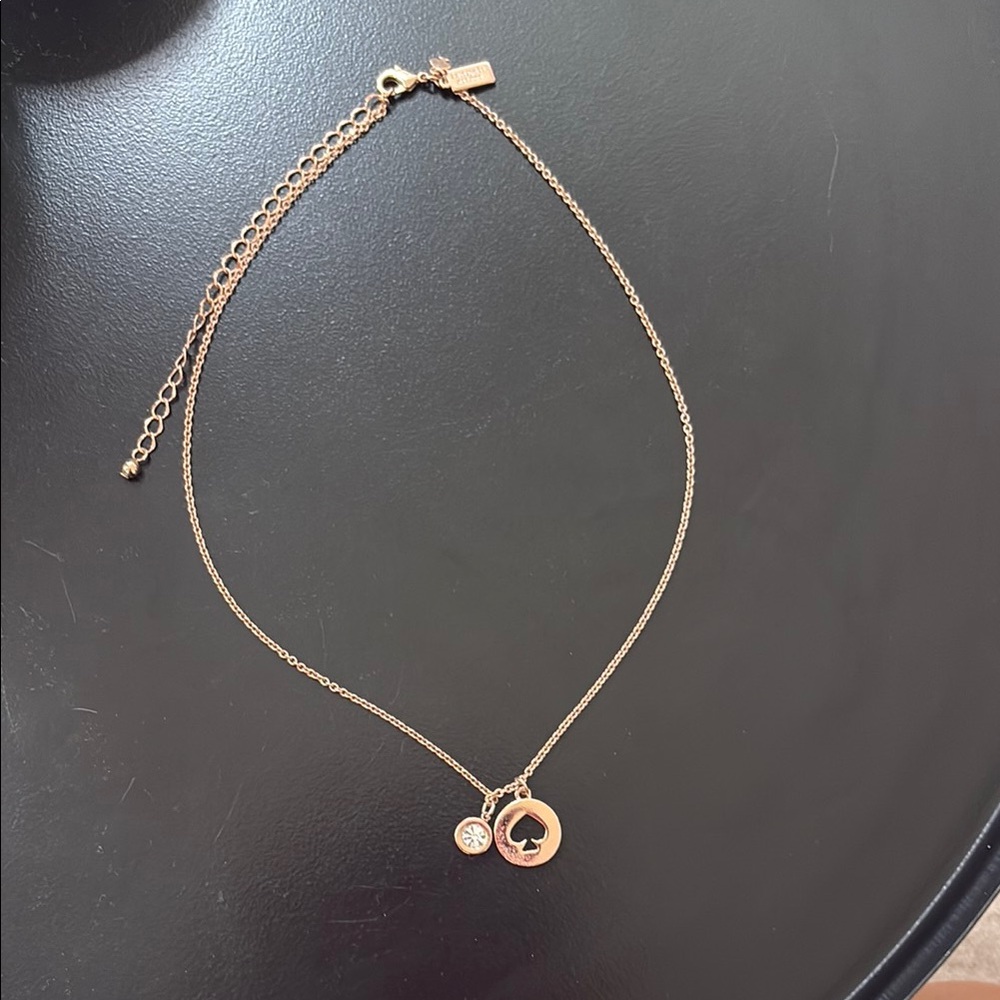 kate spade rose gold pendant necklace